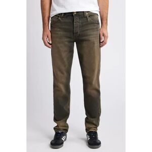 VAYDER Jeans Mens Size 30 Gray Charcoal Tan Wash Straight Leg Luxury Denim $435